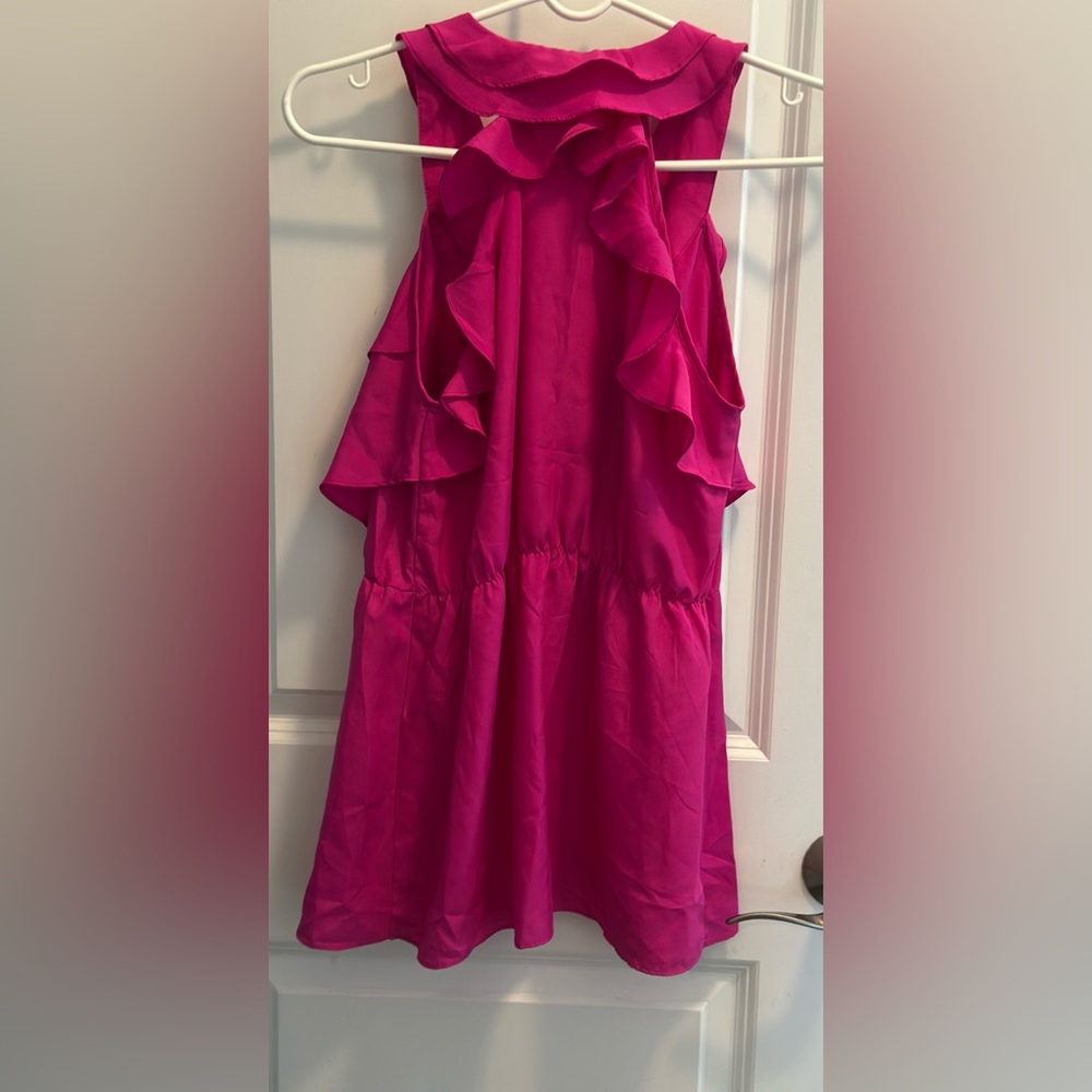Pink Ruffled Sleeveless Top Size S - Picture 5 of 5